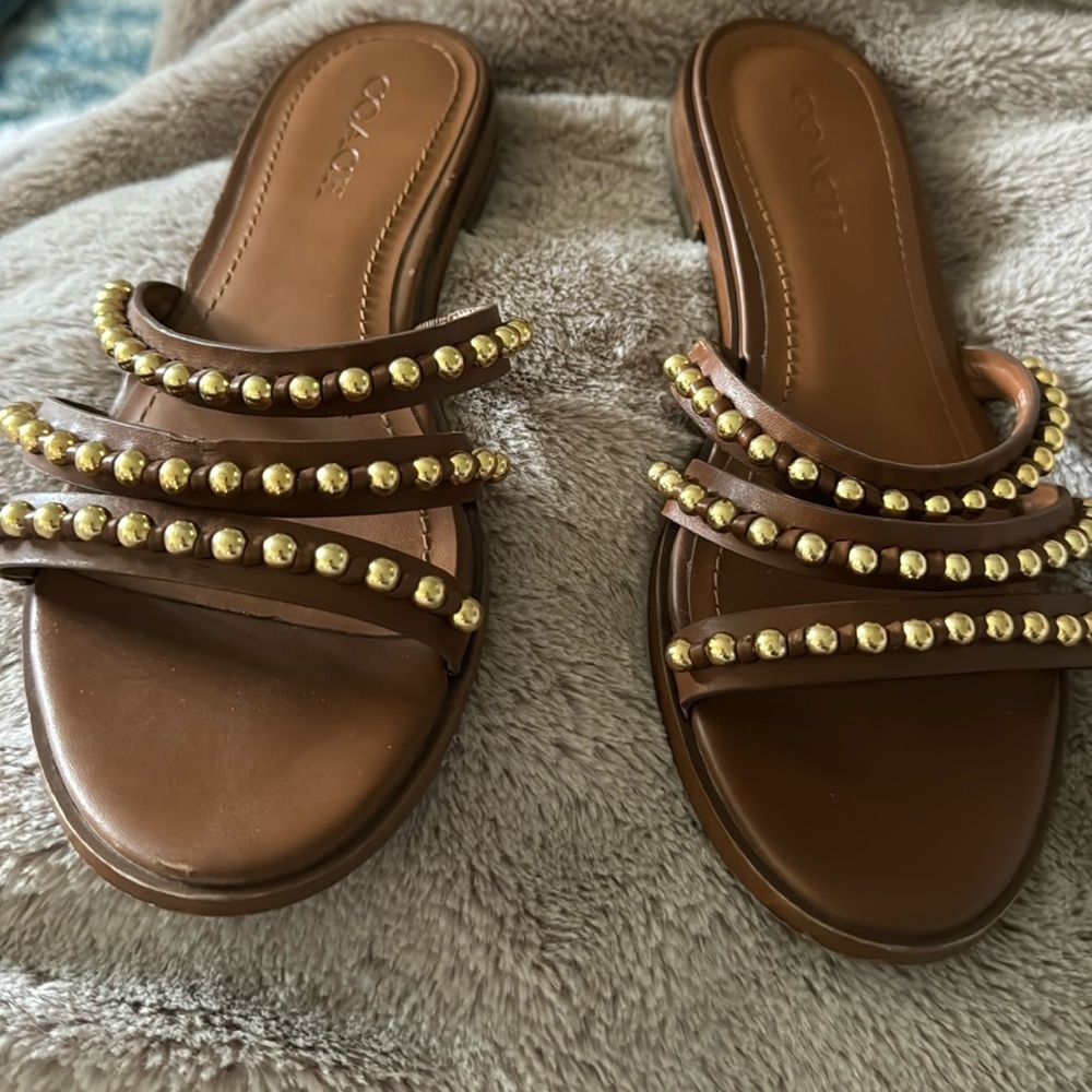 Coach Sandals with gold accents - Picture 2 of 6